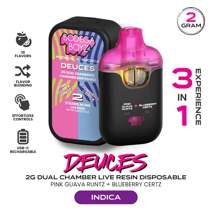 RAJAS ビューティーバー Deuces | Pink Guava Runtz x Blueberry Certz | Dual Chamber - The