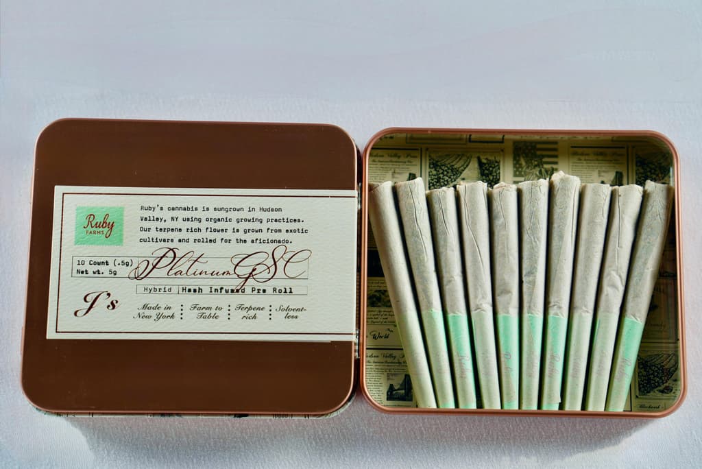 Ruby Farms Hash Infused Doobies Platinum GSC 10pk Prerolls - The