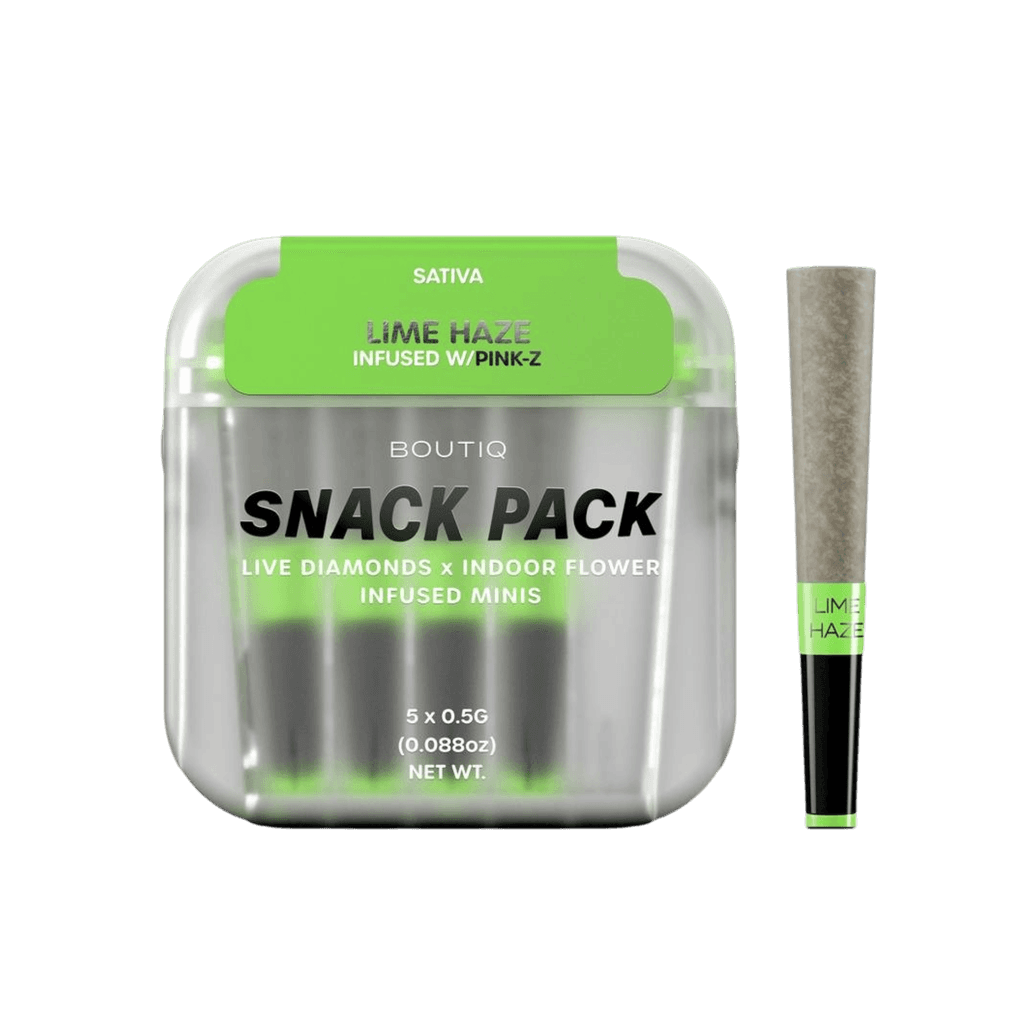Lime Haze x Pink Z 5pk Diamond Infused Prerolls - The Flowery NY