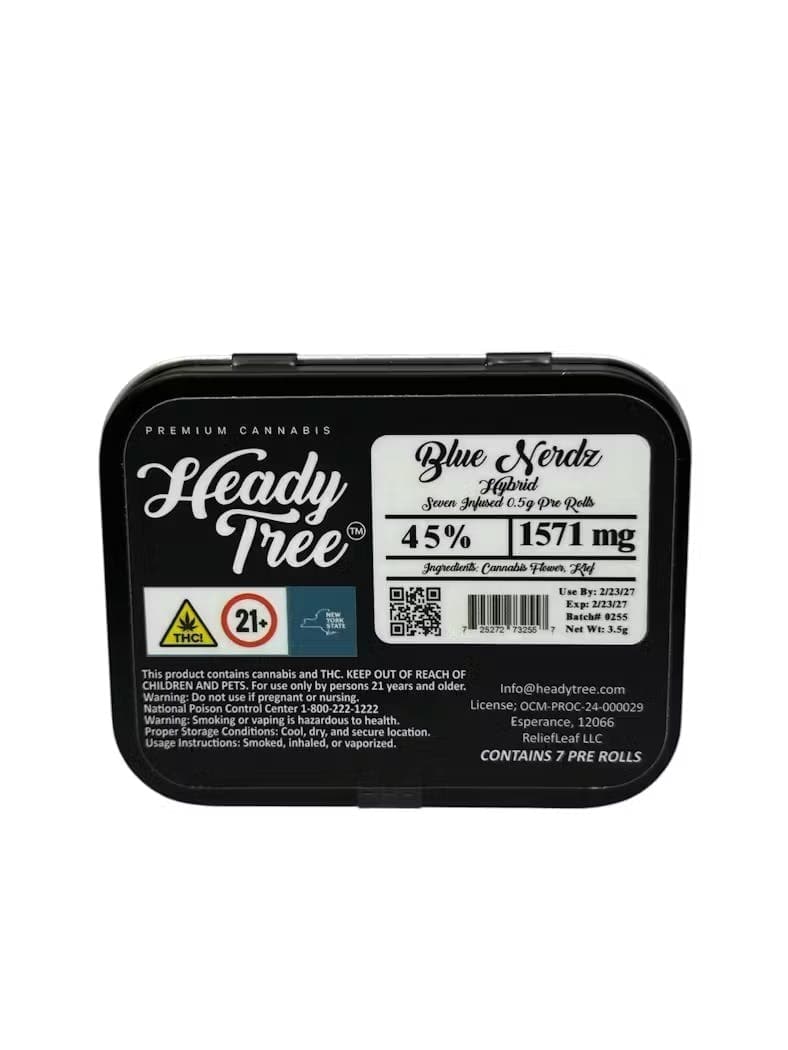 Heady Tree Blue Nerdz 7pk Infused Pre-Rolls - The Flowery NY