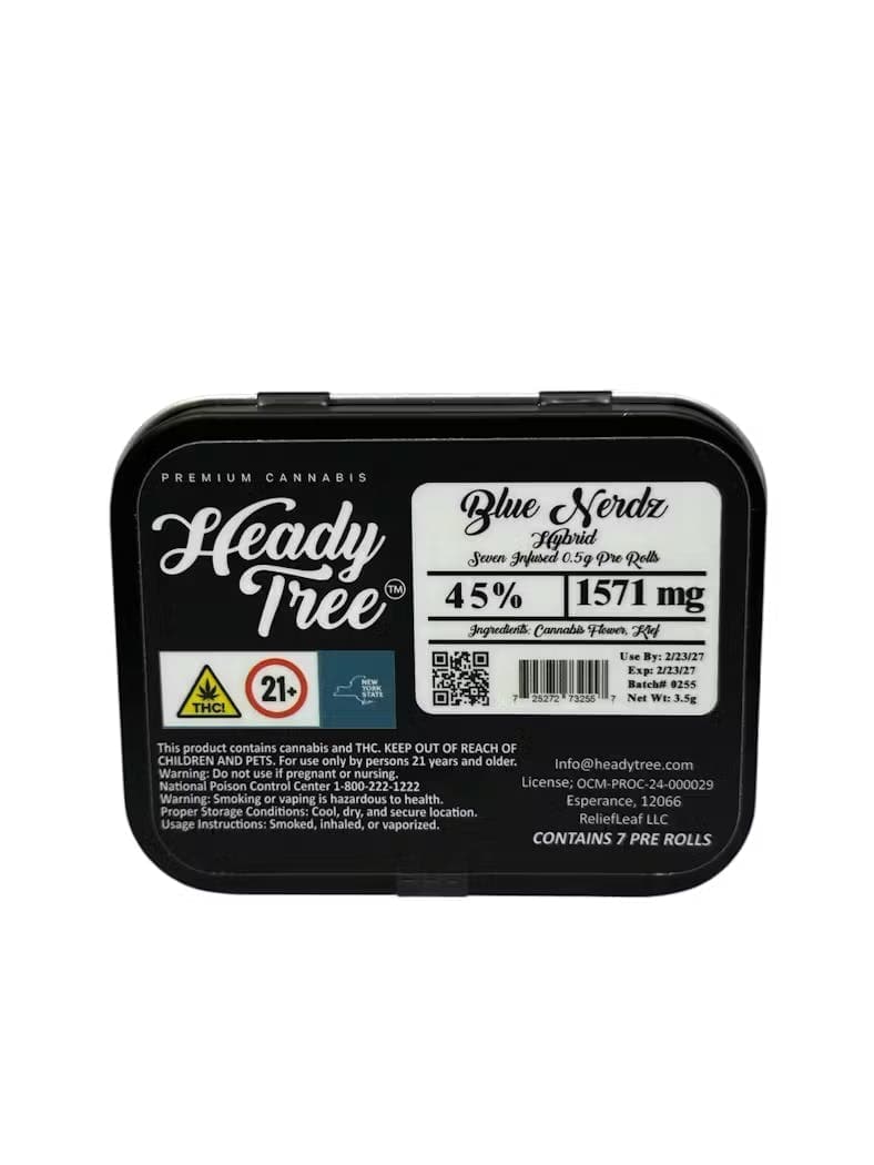 a.h.p.l Rob Headz Bud シリースタイル sillystyle Heady Tree Blue Nerdz 7pk Infused Pre-Rolls - The Flowery NY
