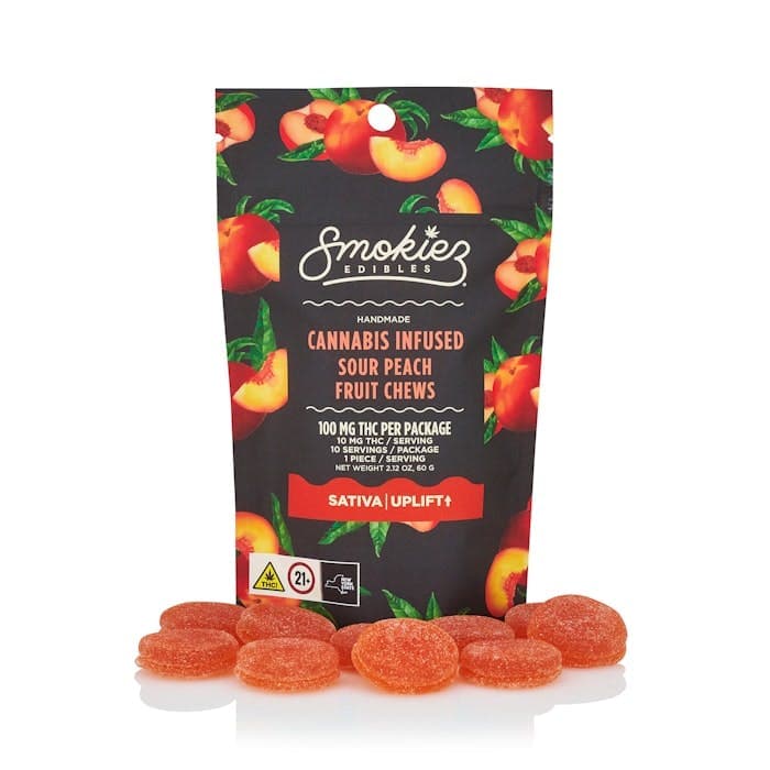 Smokiez Sour Peach 10pk 10mg Gummies - The Flowery NY